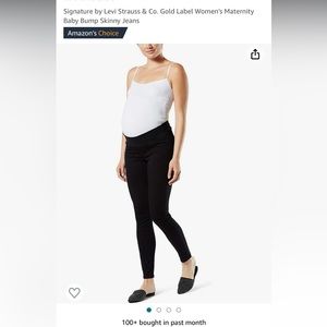 Levi Strauss Baby Bump Black Skinny Jeans